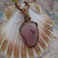 Dusky Pink Onyx Wire Wrapped Necklace thumbnail