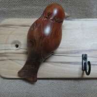 Spalted Beech Key Hanger with Elm Wood Bird thumbnail