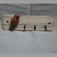 Spalted Beech Key Hanger with Elm Wood Bird thumbnail