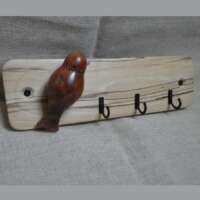 Spalted Beech Key Hanger with Elm Wood Bird thumbnail