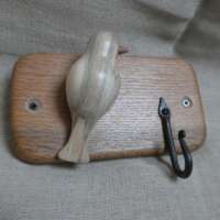 Oak Coat Hanger with Spalted Beech Bird thumbnail