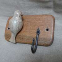 Oak Coat Hanger with Spalted Beech Bird thumbnail