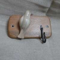 Oak Coat Hanger with Spalted Beech Bird thumbnail