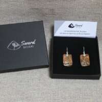 Dark Birch Bark Earrings thumbnail