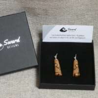 Spalted Beech Drop Earrings thumbnail