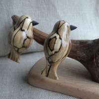 Spalted Beech Trio of  Birds thumbnail