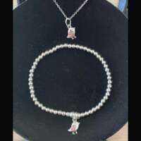 Child Bird Charm Silver Jewellery Set thumbnail