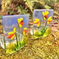 Fused Glass Daffodils Candle Holder thumbnail