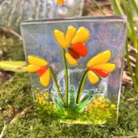 Fused Glass Daffodils Candle Holder thumbnail