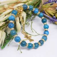 Apatite and Diamante Memory Wire Bracelet thumbnail