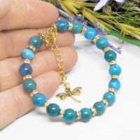 Apatite and Diamante Memory Wire Bracelet thumbnail