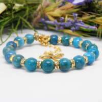 Apatite and Diamante Memory Wire Bracelet thumbnail