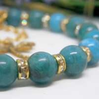 Apatite and Diamante Memory Wire Bracelet thumbnail