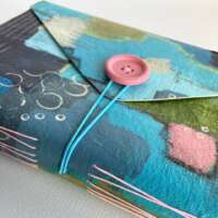 A5 Hand Painted Abstract Canvas Sketchbook Envelope thumbnail