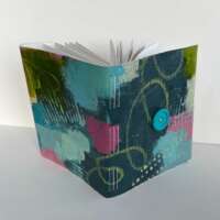 Hand painted Abstract Canvas Artist Journal Wrap Around thumbnail