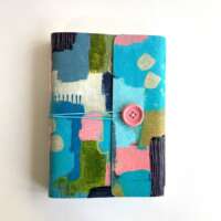 A5 Hand Painted Abstract Canvas Sketchbook Wrap Around thumbnail