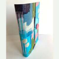 A5 Hand Painted Abstract Canvas Sketchbook Wrap Around thumbnail