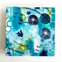 Square Blue Green Abstract Circles Watercolour Sketchbook thumbnail