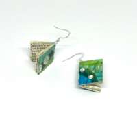 Medium Blue Green Book Earrings thumbnail