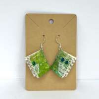 Medium Green with Text Book Earrings thumbnail