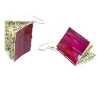 Large Pink Book Earrings thumbnail