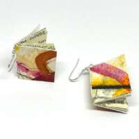 Large Yellow Book Earrings thumbnail