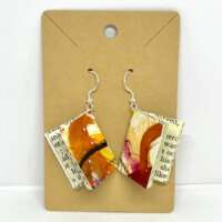 Large Yellow Book Earrings thumbnail