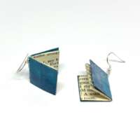Medium Blue Purple Book Earrings thumbnail