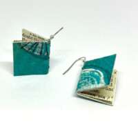 Medium Turquoise Book Earrings thumbnail
