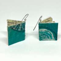 Medium Turquoise Book Earrings thumbnail