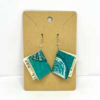 Medium Turquoise Book Earrings thumbnail