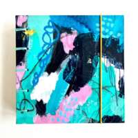 Square Pink Green & Blue Abstract Watercolour Sketchbook thumbnail
