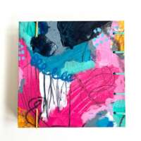 Square Pink Green & Blue Abstract Watercolour Sketchbook thumbnail