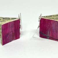 Small Pink Book Earrings thumbnail