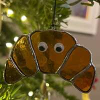 Stained Glass Croissant Tree Decoration thumbnail