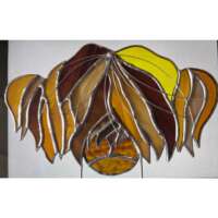 Stained Glass Highland Cow on a Rock thumbnail