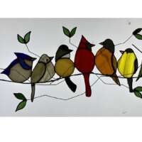 Stained Glass Birds on a Branch thumbnail