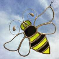Stained Glass Honey Bee Suncatcher thumbnail