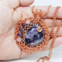 Celtic Style Braided Amethyst Necklace thumbnail