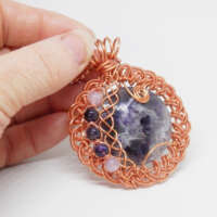 Celtic Style Braided Amethyst Necklace thumbnail