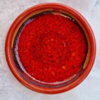 Bright Red Stoneware Dish thumbnail