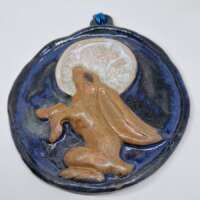 Moon Gazing Hare Wall Plaque thumbnail