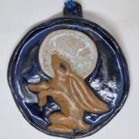 Moon Gazing Hare Wall Plaque thumbnail