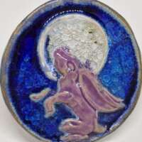 Stoneware Moon and Hare Wall Plaque thumbnail