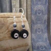 Black Onyx Earrings with Spiral Detail thumbnail