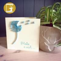 Quilled "Blue Dandelion" Greeting Card thumbnail