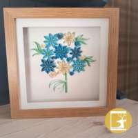 Quilled "Blue and White Posy" Box Frame thumbnail