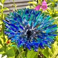 Fused Glass Blue Cornflower Garden Stake thumbnail