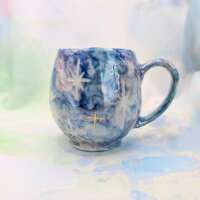 Porcelain Blue Moon and Stars Mug thumbnail