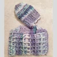 Pastel Cowl Neck Scarf and Hat Set thumbnail